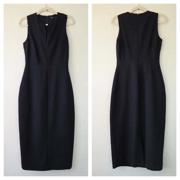 Theory Dresses & Skirts - Theory Miyani Midi Dress In Polished Ponte Black Size 4